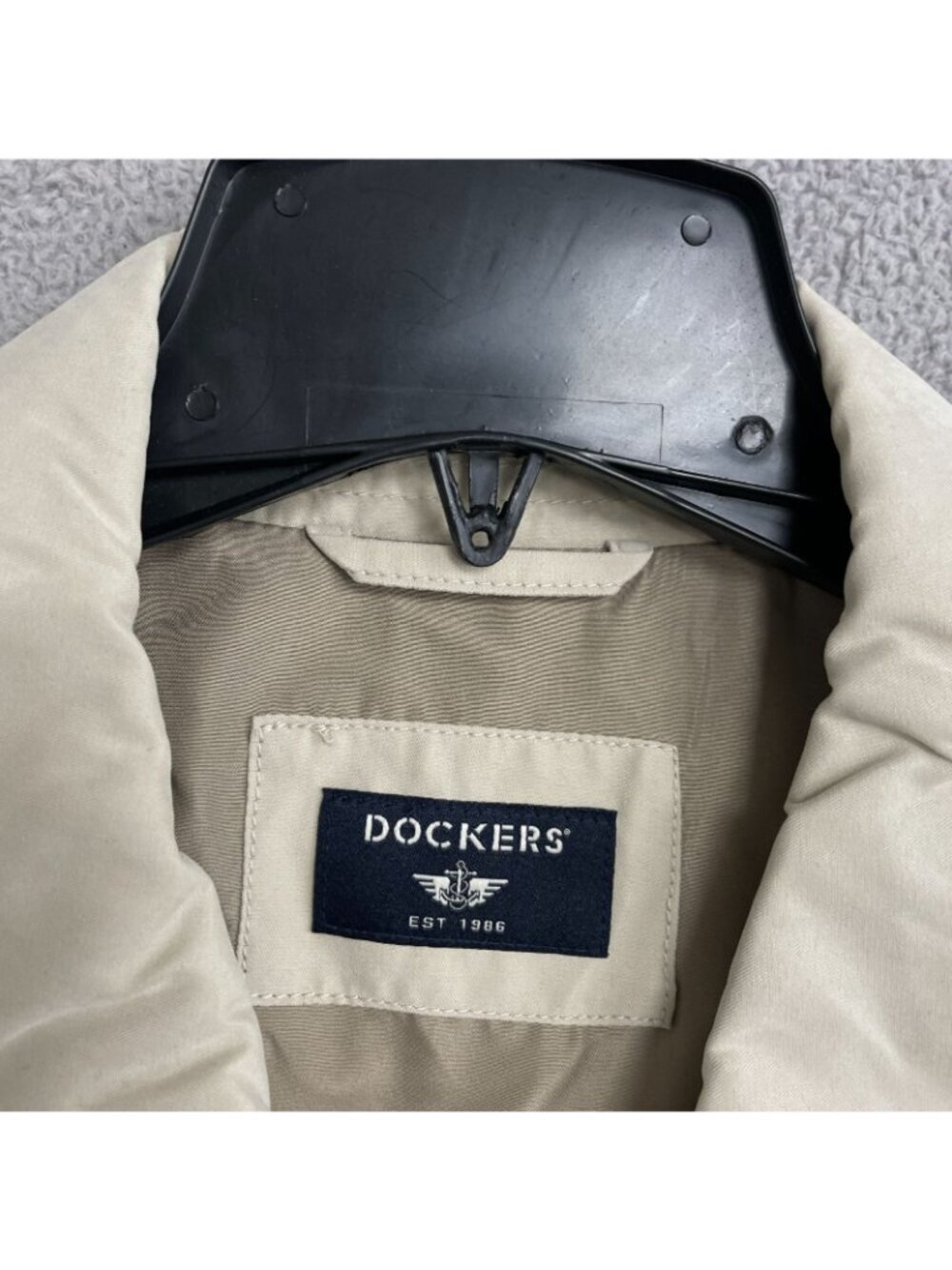 Dockers Men's Size Large Classic Beige Zip-Up Windbreaker Jacket M1150 - Picture 5 of 10